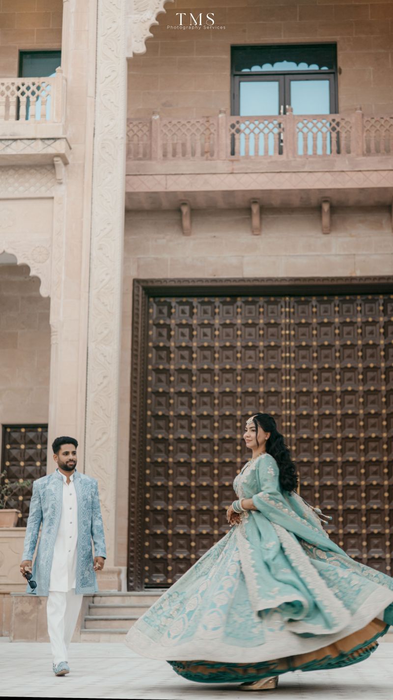 Elegant close-up portrait of bride Isha in bridal attire